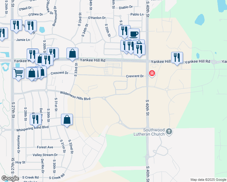 map of restaurants, bars, coffee shops, grocery stores, and more near 8831 South 37th Street in Lincoln