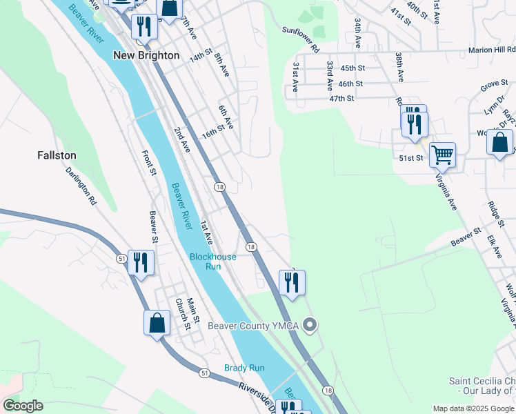 map of restaurants, bars, coffee shops, grocery stores, and more near 1909-1907 5th Avenue in New Brighton