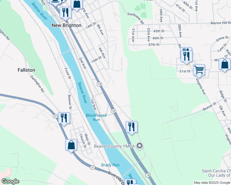 map of restaurants, bars, coffee shops, grocery stores, and more near 1909-1907 5th Avenue in New Brighton