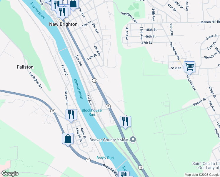 map of restaurants, bars, coffee shops, grocery stores, and more near 1909 5th Avenue in New Brighton