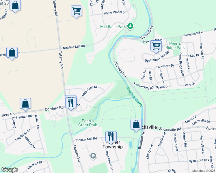 map of restaurants, bars, coffee shops, grocery stores, and more near 73 Freedom Terrace in Easton