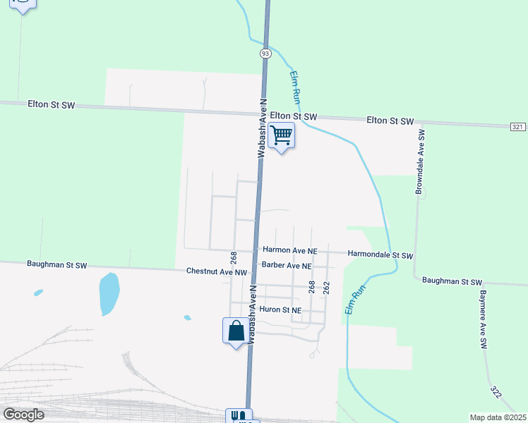 map of restaurants, bars, coffee shops, grocery stores, and more near 127 Elm Street Northeast in Brewster