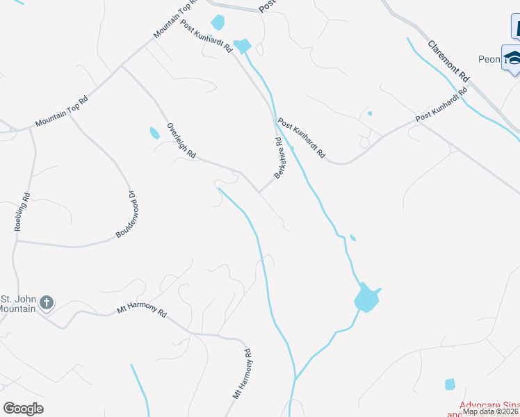 map of restaurants, bars, coffee shops, grocery stores, and more near 135 Overleigh Road in Bernardsville