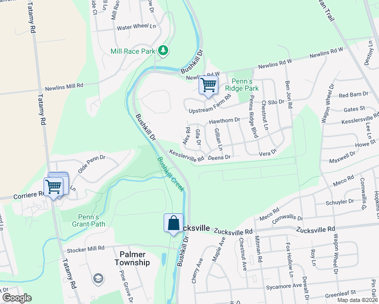 map of restaurants, bars, coffee shops, grocery stores, and more near 1912 Alex Road in Easton