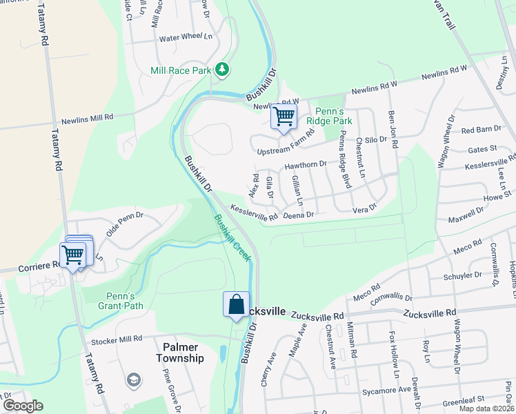 map of restaurants, bars, coffee shops, grocery stores, and more near 1912 Alex Road in Easton