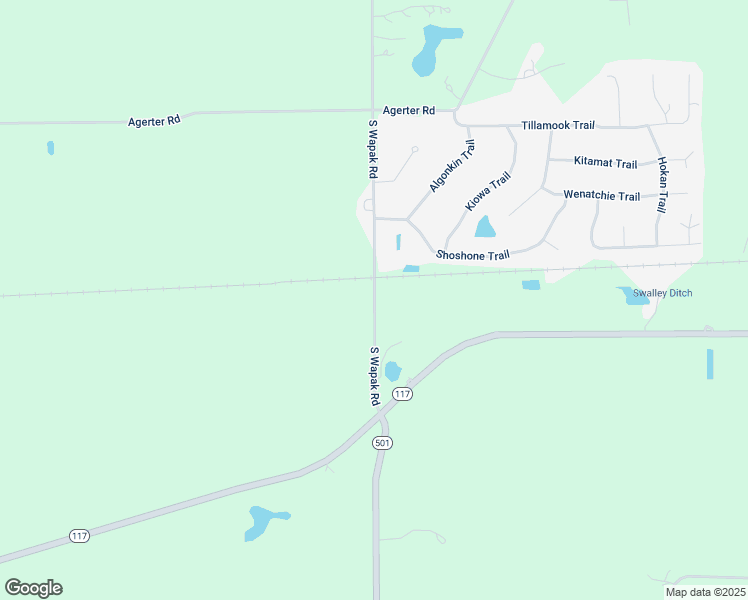 map of restaurants, bars, coffee shops, grocery stores, and more near 1135 S Wapak Rd in Lima