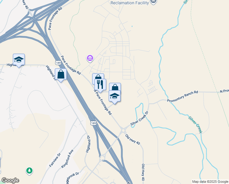 map of restaurants, bars, coffee shops, grocery stores, and more near North Business Loop Road in Park City