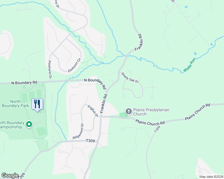 map of restaurants, bars, coffee shops, grocery stores, and more near 7516 Franklin Road in Cranberry Township
