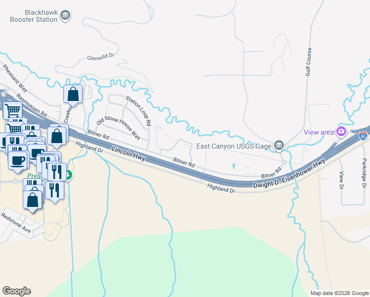 map of restaurants, bars, coffee shops, grocery stores, and more near 900 Bitner Road in Park City