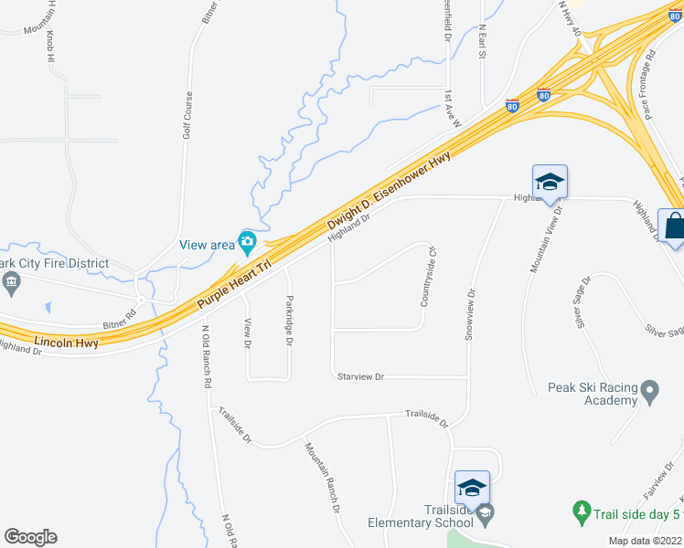 map of restaurants, bars, coffee shops, grocery stores, and more near 6374 Starview Drive in Park City