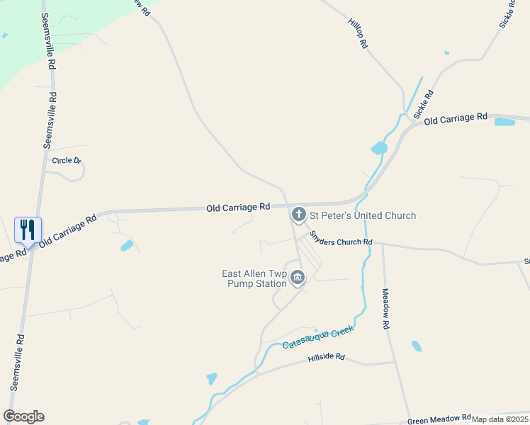 map of restaurants, bars, coffee shops, grocery stores, and more near 5150 Old Carriage Road in Northampton