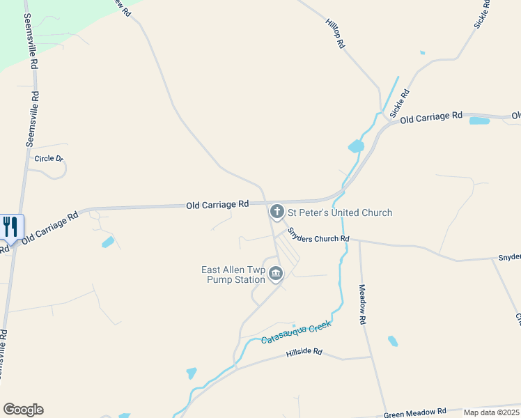map of restaurants, bars, coffee shops, grocery stores, and more near 5198 Old Carriage Road in Northampton