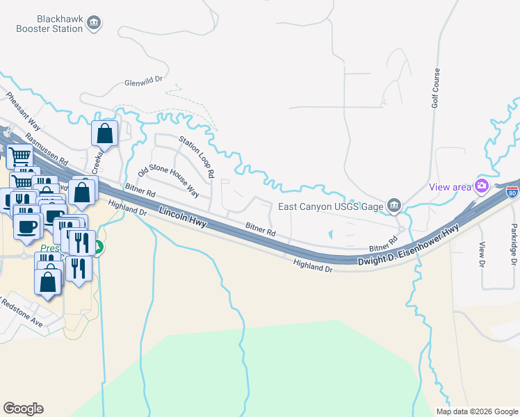 map of restaurants, bars, coffee shops, grocery stores, and more near 900 Bitner Road in Park City