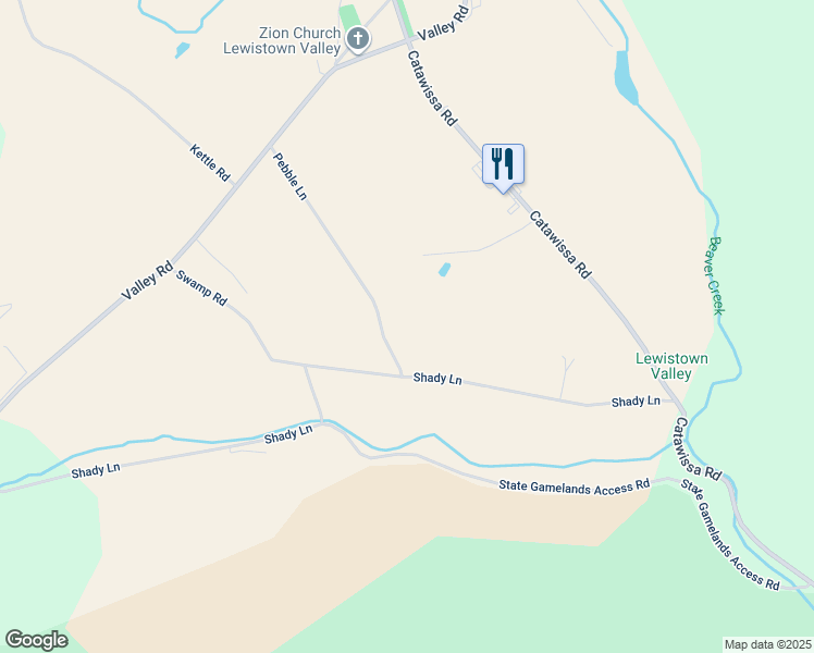 map of restaurants, bars, coffee shops, grocery stores, and more near 91 Pebble Lane in Tamaqua