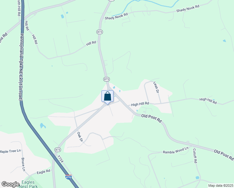 map of restaurants, bars, coffee shops, grocery stores, and more near 3349 Old Post Road in Slatington