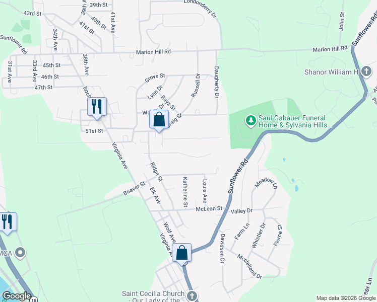 map of restaurants, bars, coffee shops, grocery stores, and more near 751 Charles Street in Rochester