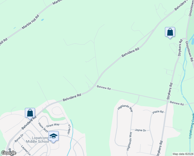 map of restaurants, bars, coffee shops, grocery stores, and more near 1821 Belvidere Road in Phillipsburg