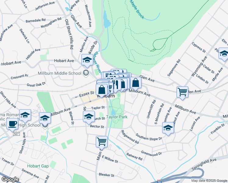 map of restaurants, bars, coffee shops, grocery stores, and more near 116 Essex Street in Essex County