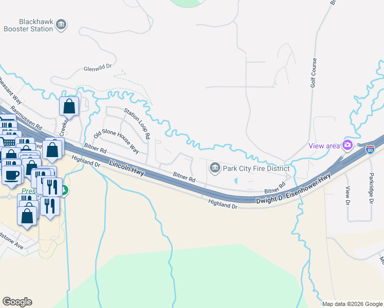 map of restaurants, bars, coffee shops, grocery stores, and more near 900 Bitner Road in Park City