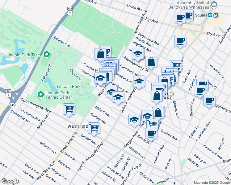 map of restaurants, bars, coffee shops, grocery stores, and more near 234 Jewett Avenue in Jersey City
