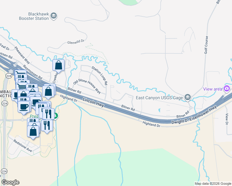 map of restaurants, bars, coffee shops, grocery stores, and more near 1010 Station Loop Road in Park City