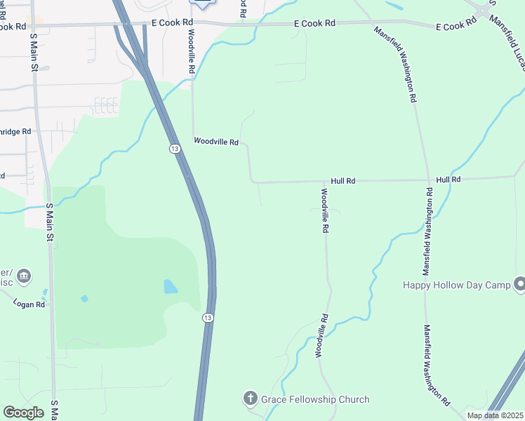 map of restaurants, bars, coffee shops, grocery stores, and more near 1288 Woodville Road in Mansfield