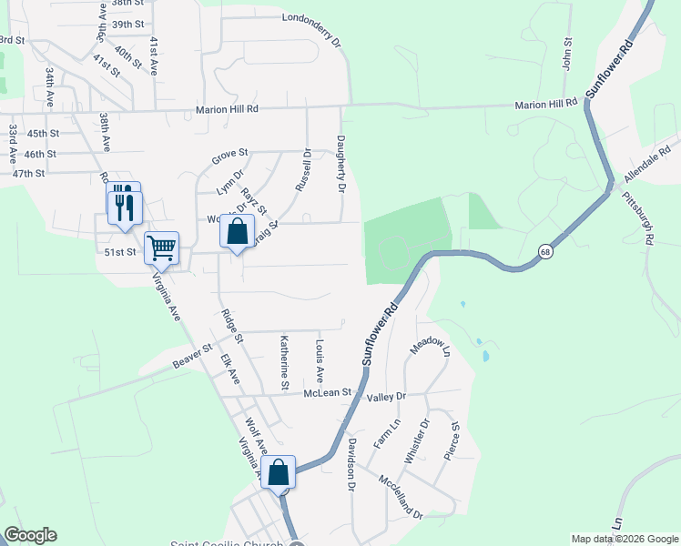 map of restaurants, bars, coffee shops, grocery stores, and more near 240 Greenwood Drive in New Brighton