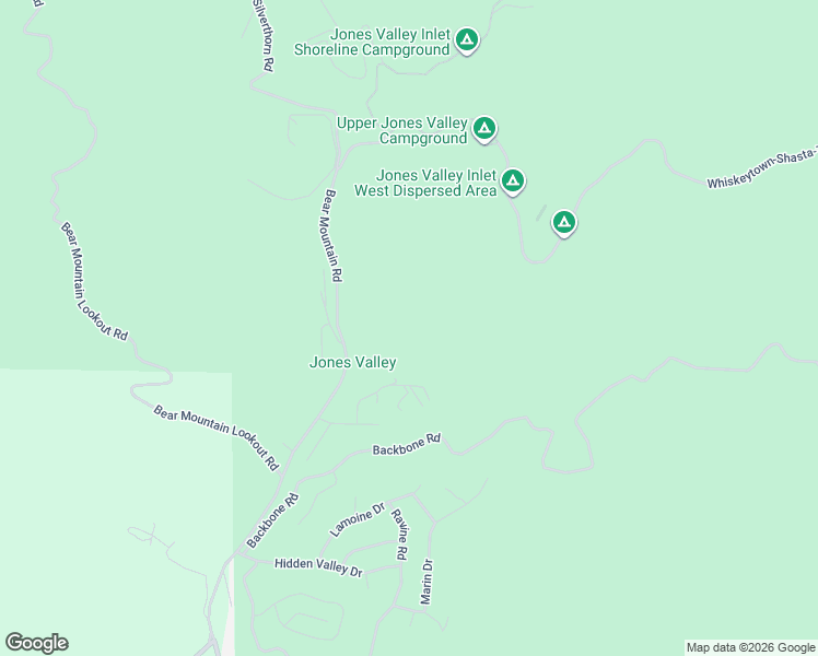 map of restaurants, bars, coffee shops, grocery stores, and more near 8101 Bear Mountain Road in Redding