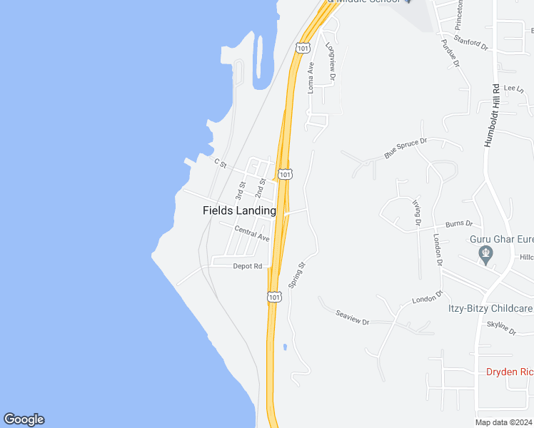 map of restaurants, bars, coffee shops, grocery stores, and more near in Fields Landing