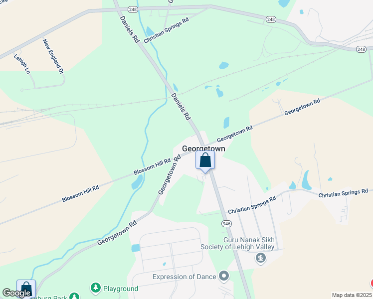 map of restaurants, bars, coffee shops, grocery stores, and more near 2816 Georgetown Road in Nazareth