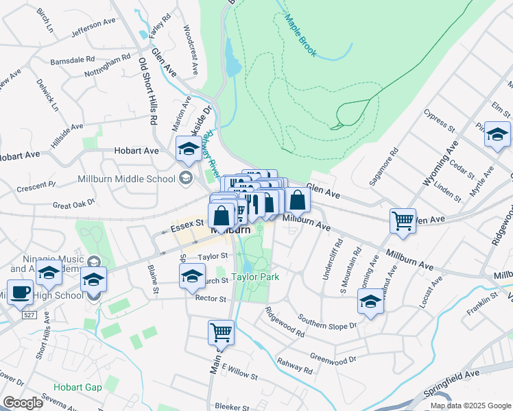 map of restaurants, bars, coffee shops, grocery stores, and more near 116 Essex Street in Essex County