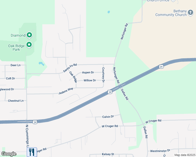 map of restaurants, bars, coffee shops, grocery stores, and more near 1409 Willow Drive in Washington