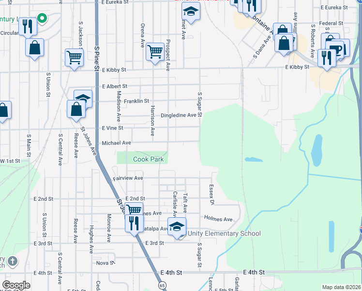 map of restaurants, bars, coffee shops, grocery stores, and more near 920 Michael Avenue in Lima