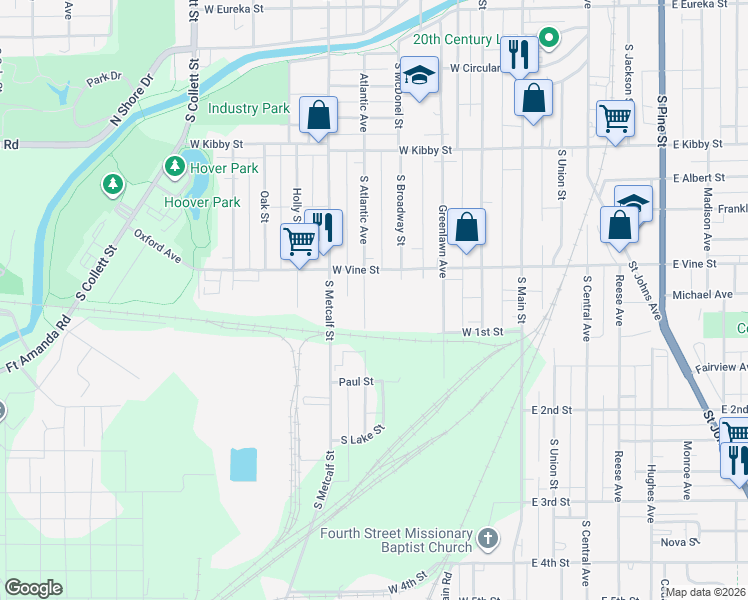 map of restaurants, bars, coffee shops, grocery stores, and more near 941 Atlantic Avenue in Lima