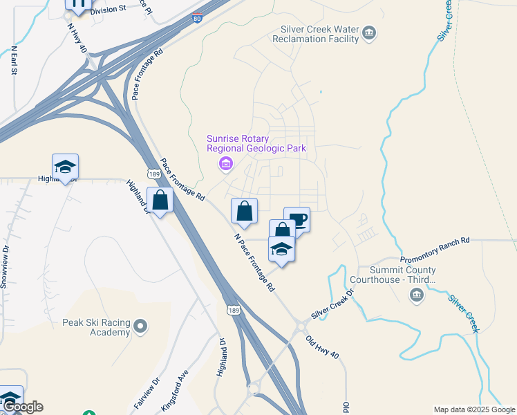 map of restaurants, bars, coffee shops, grocery stores, and more near 6530 Purple Poppy Lane in Park City