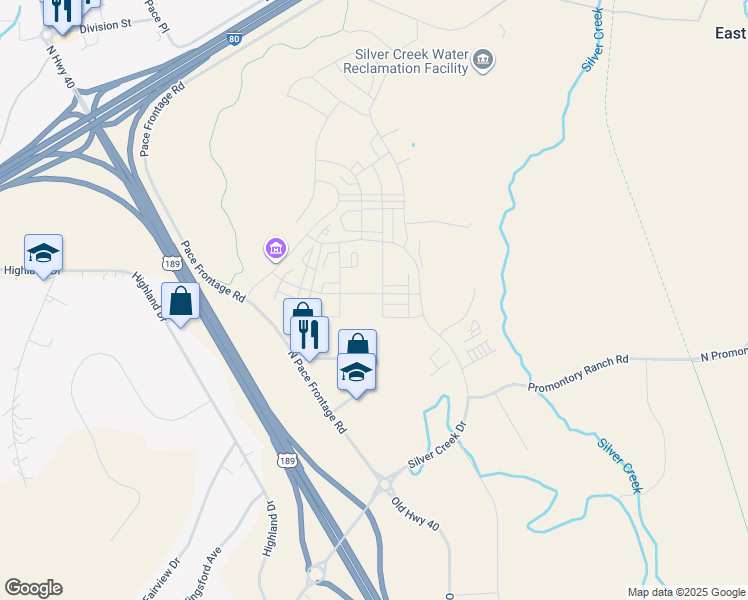 map of restaurants, bars, coffee shops, grocery stores, and more near 6523 Serviceberry Drive in Park City