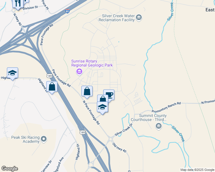 map of restaurants, bars, coffee shops, grocery stores, and more near 6617 Serviceberry Drive in Park City