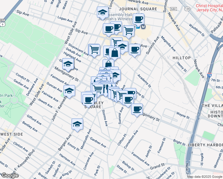 map of restaurants, bars, coffee shops, grocery stores, and more near 790 Bergen Avenue in Jersey City