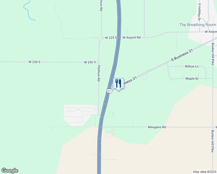 map of restaurants, bars, coffee shops, grocery stores, and more near 1850 U.S. 31 in Peru