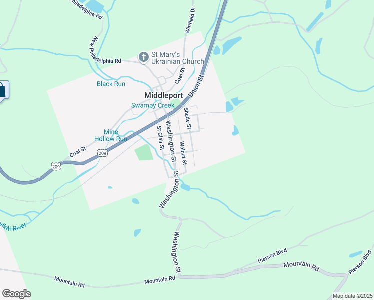 map of restaurants, bars, coffee shops, grocery stores, and more near 9 Wolf Street in Middleport