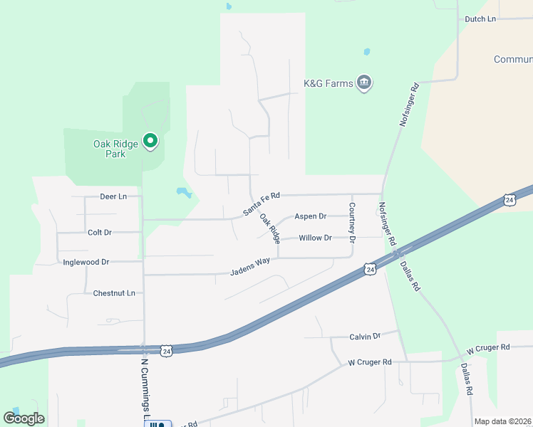 map of restaurants, bars, coffee shops, grocery stores, and more near 1524 Santa Fe Road in Washington