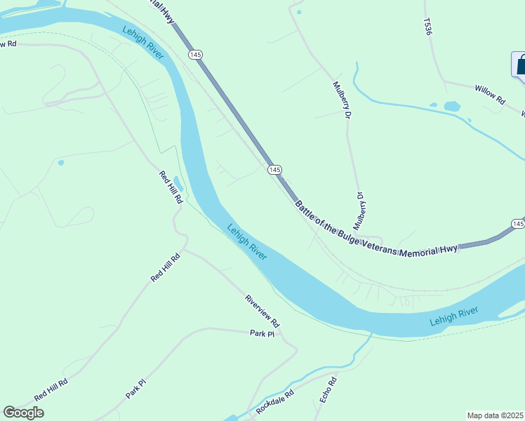 map of restaurants, bars, coffee shops, grocery stores, and more near 4675 3 Mile Lane in Walnutport