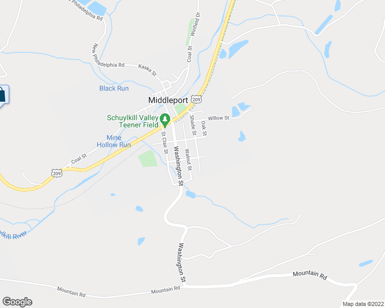 map of restaurants, bars, coffee shops, grocery stores, and more near 47 Walnut Street in Middleport