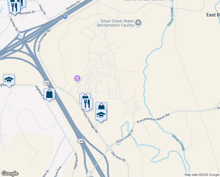 map of restaurants, bars, coffee shops, grocery stores, and more near 6672 Woods Rose Drive in Park City