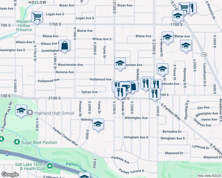 map of restaurants, bars, coffee shops, grocery stores, and more near in 