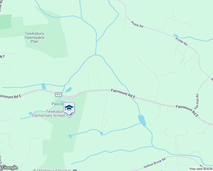map of restaurants, bars, coffee shops, grocery stores, and more near 104 Fairmount Road East in Califon