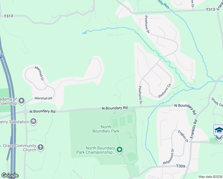 map of restaurants, bars, coffee shops, grocery stores, and more near 5 Pinebrook Drive in Cranberry Township