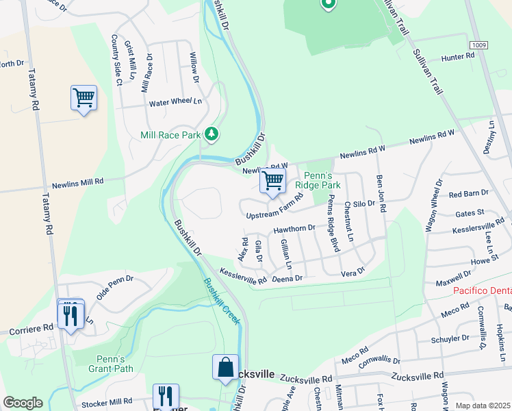 map of restaurants, bars, coffee shops, grocery stores, and more near 1506 Harvest Drive West in Easton