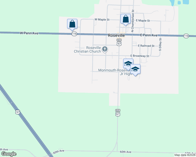 map of restaurants, bars, coffee shops, grocery stores, and more near 274 West Schisler Street in Roseville