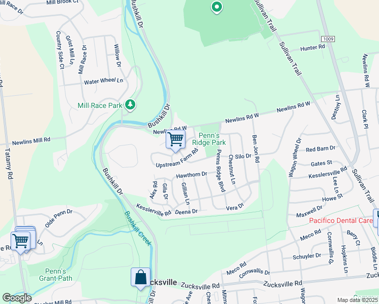 map of restaurants, bars, coffee shops, grocery stores, and more near 1365 Upstream Farm Road in Easton